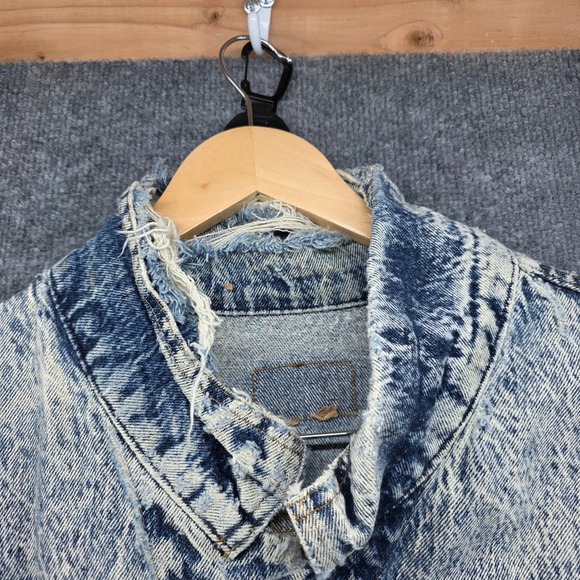 Vintage Levis Acid Wash Denim Trucker Jacket Made in USA Blue 75068-0510 XL Mens - Picture 4 of 13